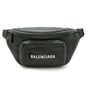 BALENCIAGA Black Leather Fanny Pack